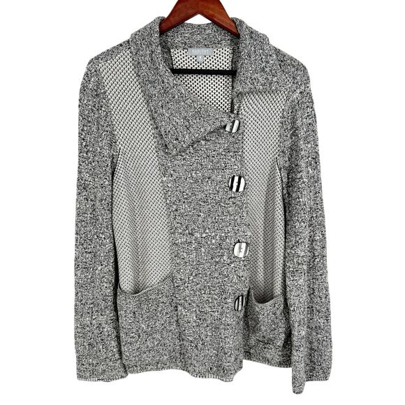 Habitat Tops - Habitat Sz Medium Black White Wearable Art to Wear Artsy Jacket Blouse Shirt Top